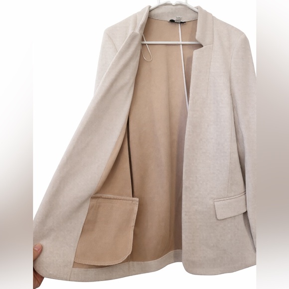 Topshop Beige Blazer Open Front Size 6 - Picture 3 of 6